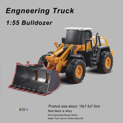 Engineering Diecast Crane Bulldozer Excavator Vehicle Construction Alloy+Plastic Tractor Inertial Model Toys for Children Boys