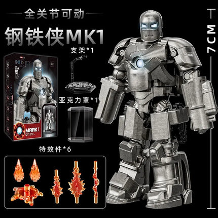 10-12CM Marvel Anime Figure Spiderman Hulk Iron Man Venom  Captain America Thanos Movable Joints PVC Dolls Toy Gift For Children