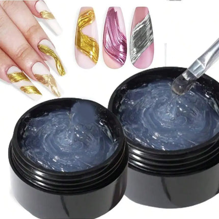 5ml 3D Clear Nail Gel and  Nail Art Mirror Powder Create metallic three-dimensional nail art 3D Painting Gel