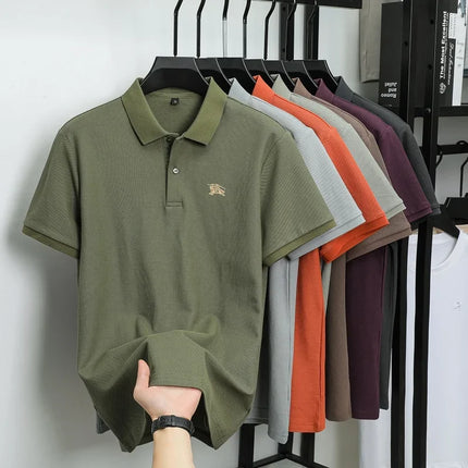 100% cotton short-sleeve polo shirt, summer high-end fashion designer brand, embroidered T-shirt with warhorse logo, casual men's polo shirt.
