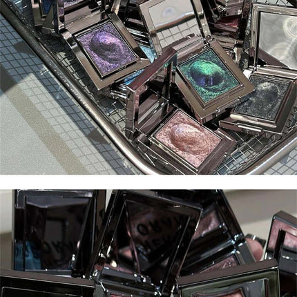 Metallic Glitter Eyeshadow Cream Sparkling Mousse Shimmer Highlighter Pressed Pigments Punk Purple Pearlescent Eyeshadow Palette