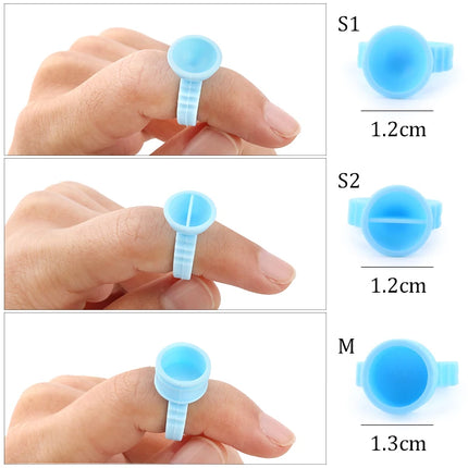 50/100Pcs Disposable Glue Ring Cup For Lashes Fan Tattoo Pigment Holder Eyelash Extension Container Glue Holder Makeup Supplies
