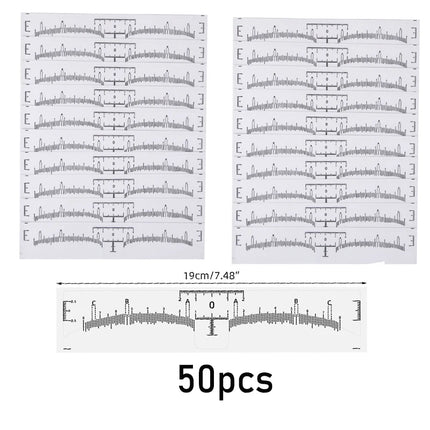 50 pcs Disposable Eyebrow Ruler Sticker For Eyebrow Microblading Tattoo Ruler Tattoo Shaper Stencil Measure Tool Foldable