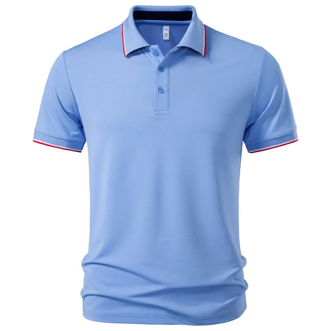 AIOPESON Men's Solid Color Work Polo Shirt Professional Breathable Moisture Wicking Office Casual Daily Wear Office Polo Shirts