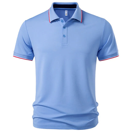 AIOPESON Men's Solid Color Work Polo Shirt Office Breathable Moisture Wicking Professional Casual Daily Wear Polo Shirts