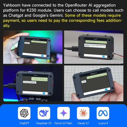 Yahboom K230 AI Visual Recognition Module with 2.4-inch HD Touch Screen 6TOPS Equivalent Computing Power for DIY Smart Robot Car