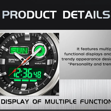 SANDA Fashion Brand Sport Electronics Watches for Men Outdoors Analog Digital Man Watch Luminous Waterproof Backlight Wristwatch