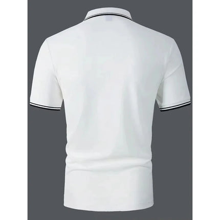 Men's Polo shirt, golf shirt, business Polo collar, classic short-sleeved, basic solid color, patchwork buttons, spring and summ