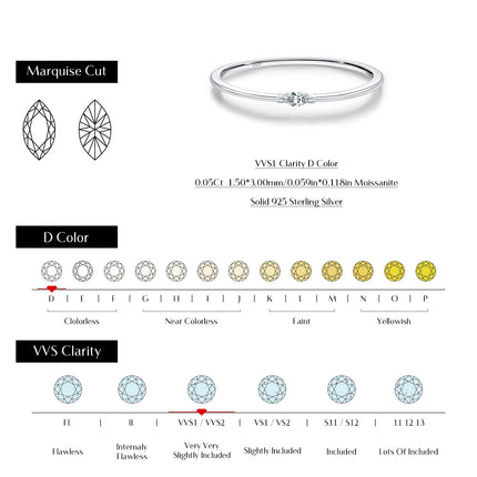 MODIAN Simple Moissanite Stackable Rings 925 Sterling Sliver Dazzling Thin Finger Rings For Women Daily Fine Jewelry