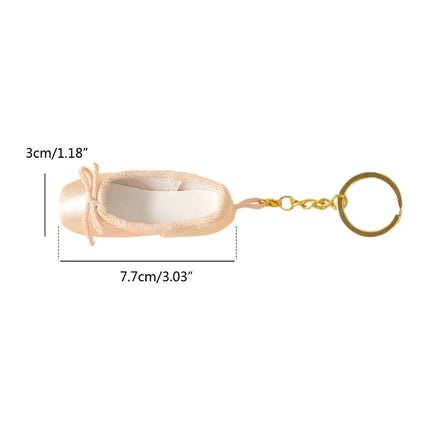 39BD Ballet Inspired Keys Chain Satin Pointe Shoes Pendant Cute Keychain Satin Alloy Material Keyrings for Dance Enthusiasts