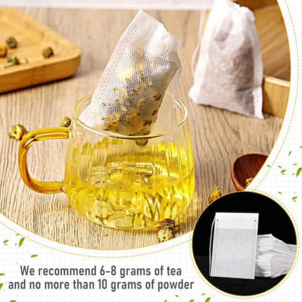 1000-100Pcs Disposable Tea Bags Empty Scented Tea Filter Bags Paper with Drawstring for Coffee Herb Loose Tea Kitchen Tools