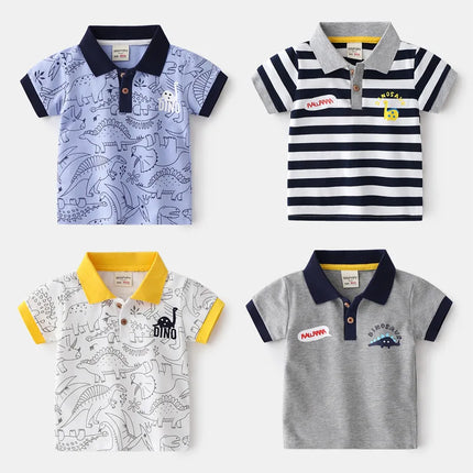 Children's Collar T-shirt 2025 New Boys' Polo Shirt Short Sleeve T-shirt Baby Korean Edition Summer Top One Piece Hair Collectio