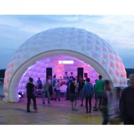 Stock Party Events Outdoor Oxford Material Half Inflatable Dome Tent With Led Lights Blower White Inflatable Igloo Dome House