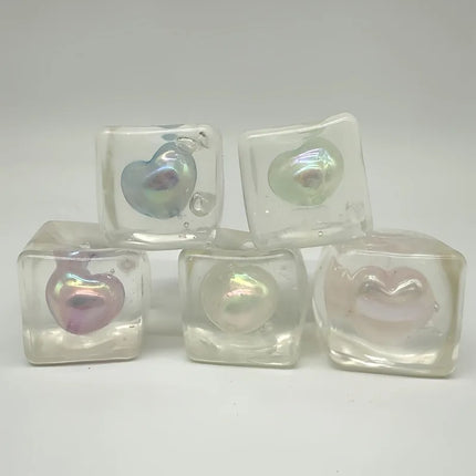 Luminous Heart-shaped Maltose Squeeze Toy Shine At Night Squishy Mochi Decompression Toy Soft Slow Rebound Toy Christmas Gifts