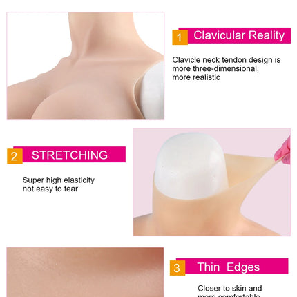 KnowU-Lifelike Ultra-thin Fake Breast A/B/C/D/E/G/H Cup Huge Breast Shake Suitable For Role Playing Cross Dressing Dance