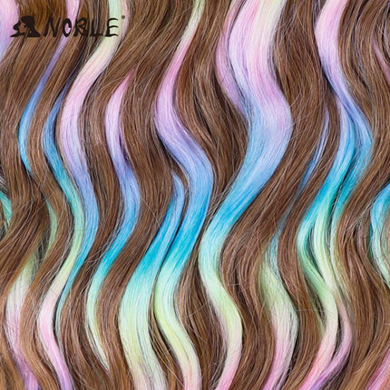 Noble Braiding Hair Extensions 24 Inch Synthetic Hair Water Wave Ombre Rainbow color Deep Wave Curl Twist Crochet Hair Extension