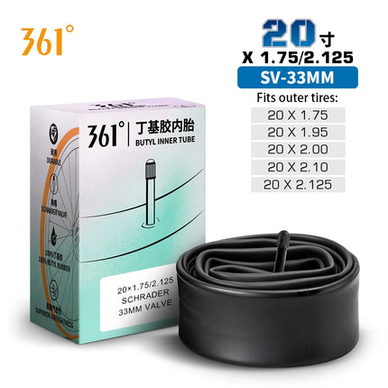 361 Degrees Bike Inner Tube 33/48MM Schrader Valve Bicycle Tube MTB Bike Cycling Tire Tubes 12/14/16/18/20/22/24/26/27.5/29 Inch