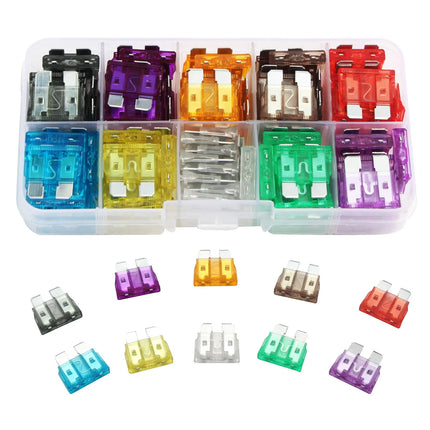 100pcs 2a-35a Medium Car Fuse 10 Specifications Igniter Headlight Air Conditioning Safety Tube Plug