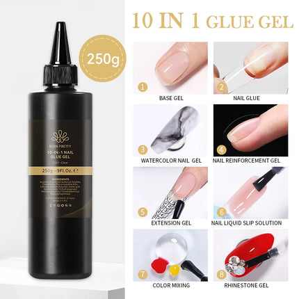 BORN PRETTY 250g Super Strong Nail Glue For False Nail Tips Press On Nails Refilled Package Base Gel Top Coat Matte Top Coat