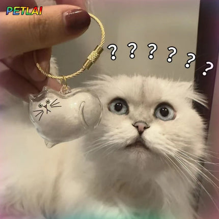 Cat hair creative accessories pet hair keychain cat pendant bottle collector memorial collection keychain hair storage bottle