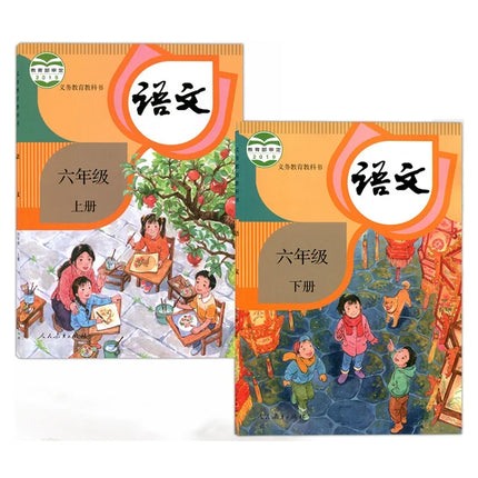 2 Books Grade 1-6 Upper And Lower Volumes Textbooks Primary School Students Learning Chinese Pinyin Character Mandarin Book Gift