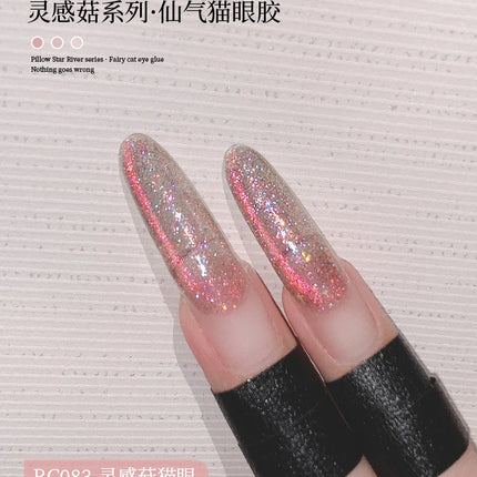 KASI Float Light Jump Gold Cat Eye Gel Nails Polish 15ml Magnetic Gel Flash Semi Permanent Soak Off Nail Gel For Nail Salon