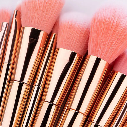 12-Piece Rose-Gold Makeup Brush Set, Professional Blush/Eye Shadow/Highlighter Brushes - Detail Eyebrow & Face Beauty Tools