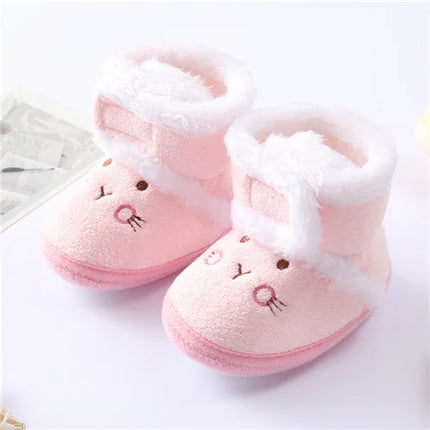 Infant Toddler Baby First Walkers Winter Thick Warm Newborn Shoes For Girls Boys Soft Fashion Bear Baby Boy Girl Shoes 0-9Month