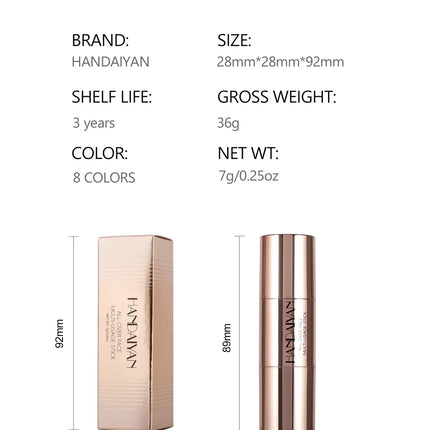 HANDAIYAN Double Head Highlighter Stick Natural Waterproof Silky Smooth Stereoscopic Nose Shadow Concealer Makeup