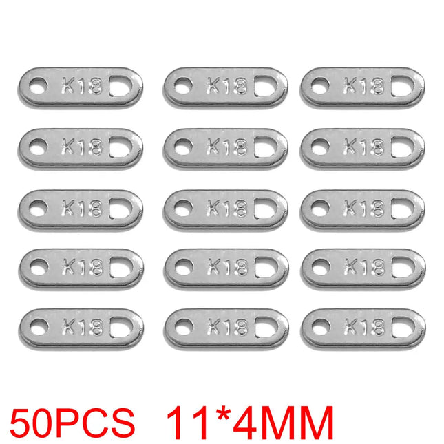 50pcs Stainless Steel Small Heart Charms for Jewelry Making Necklace Bracelet Extend Chain Tail Tag Supplies Material Wholesale