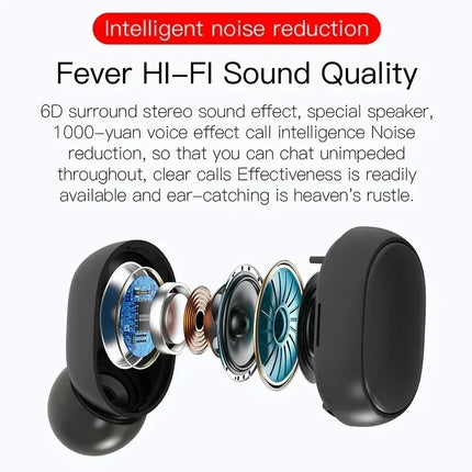 TWS Bluetooth Earphones Wireless bluetooth headset Noise Cancelling Headsets With Microphone Headphones apply to smartphones