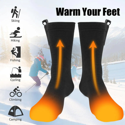 Winter Heated Socks Thermal Foot Warmer Quick Heating Long Socks Cold Weather USB Heating Socks for Outdoor Sports Walking