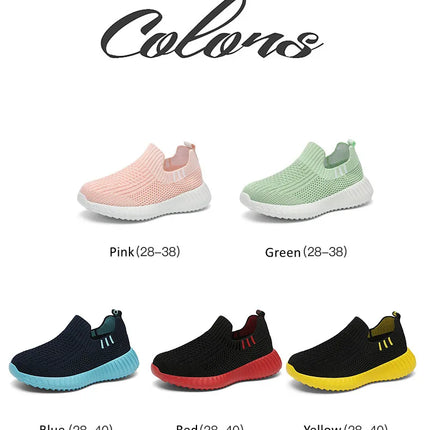 Kids Shoes Boys Running Sport Shoes Children Socks Sneakers Big Girls Breathable Mesh School Shoe Soft Sole Casual Walking Tenis
