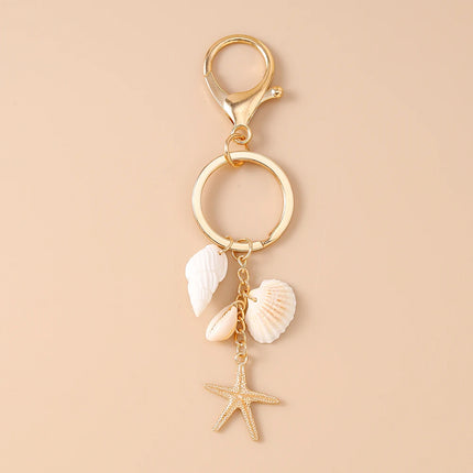 Fashion Summer Beach Shell Keychain Women Girls Conch Key Ring Pendants for Handbag DIY Handmade Jewelry Gifts
