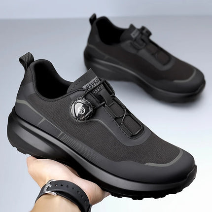 Men's Camping Running Sports Shoes with Lightweight Comfortable Versatile Studded Sole, Solid Color Mountaineering Sneakers