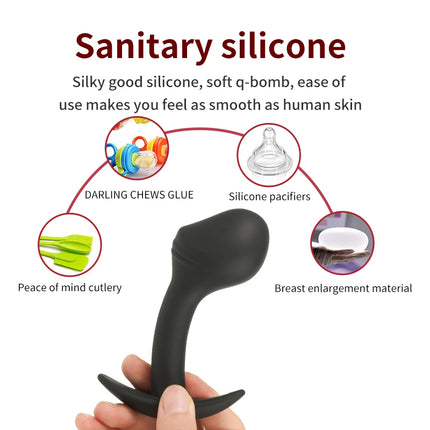 Safe Silicone Anal Plug Butt Plug Unisex Sexy Buttplug Big Dildo 3 Different Size Prostate Massager Adult Sex Toys for Men/Women