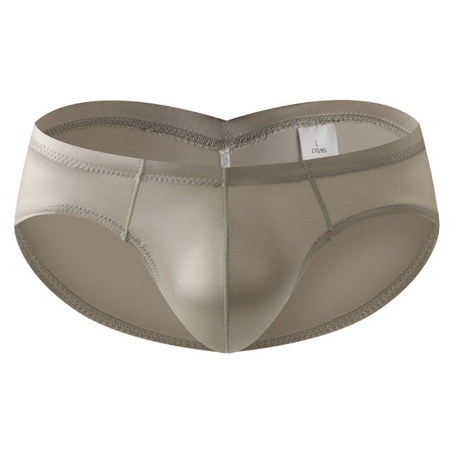 Men's Silky Satin Briefs Sexy Panties Low Rise Glossy Underwear Penis Bulge Pouch Soft Bikini Underpants Butt-lifting