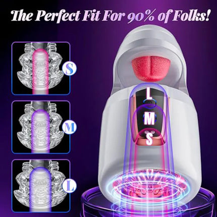 KUSHOR Tongue Licking Male Masturbator 10 Thrusting Blowjob Sex Machine Stroker for Glans Training Sex Toys for Men Pleasure