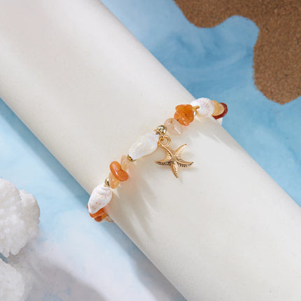 Boho Irregular Gravel Beaded Stone Anklets For Women Summer Ocean Beach Handmade Ankle Bracelet Foot Leg Chain Gift Accessories
