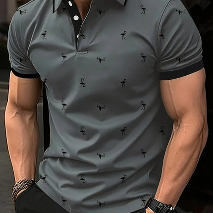 Summer Men's Golf Silhouette Pattern Polo Short Sleeve Polo Shirt Collared Shirt Business Casual Outdoor 3D Print Geometric Polo