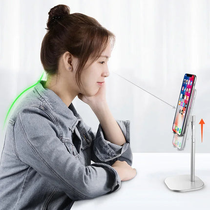 Desktop Phone Holder Tablet Stand For Ipad Phones Universal Bracket Telescopic Adjustable Height Angle Metal Live Support