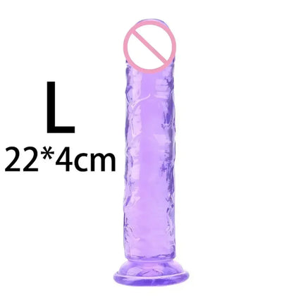 Cheap Women Erotic Anal 5 Colors Big Transparent Dildo Suction Cup Jelly Dick Sex Toys Soft Clitori Vaginal Masturbators Penis