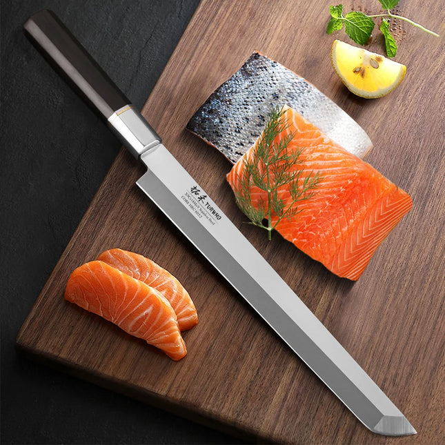 Turwho-Japanese sashimi knife 270mm, kitchen knives, cutting fish meat, filleting slicer, stainless steel, x9cr18mov