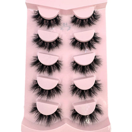 New 5 pairs of fake eyelashes, mink fur soft and fluffy, short,  drag queen lashes naturally curled, suitable for self grafting