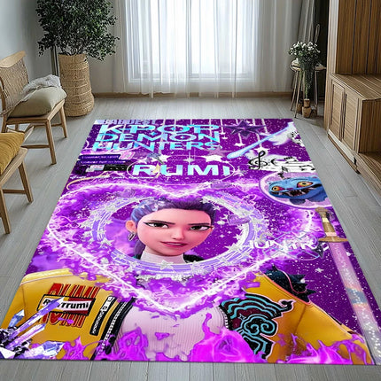 K-Pop Demon Hunters Golden Saja Boys Living Room Non-Slip Area Rug Soft Carpet for Bedroom Playroom Sofa, Home Decor Doormat