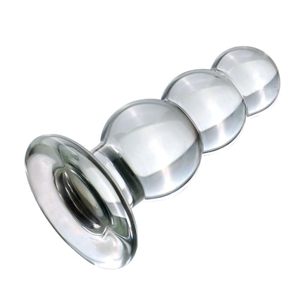 VaHppy Transparent Glass Anal Plug Dilation Training 3/4/5 Beads Diameter 3.5-4.5cm 10-18cm Masturbator for Women Girls Chassis