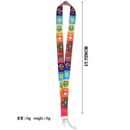 Cartoon Mario Cartoon PVC Card Cover Student Campus Hanging Neck Bag Card Holder Lanyard ID Card Holders key chain