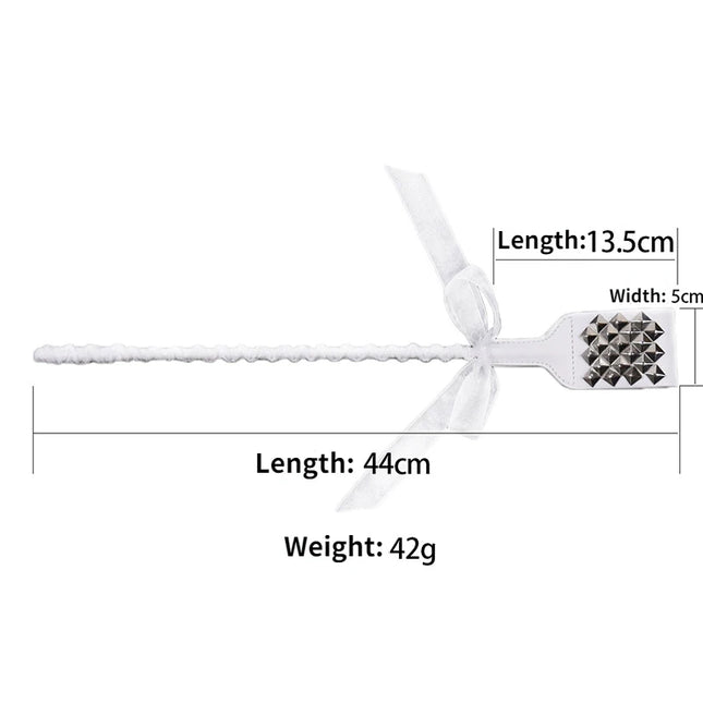 White Leather Bow-Knot Palm Clap Spanking Paddle Whips Fetish Slave BDSM Spank Flogger Fantasy Couples Sexy Adult Games Cosplay
