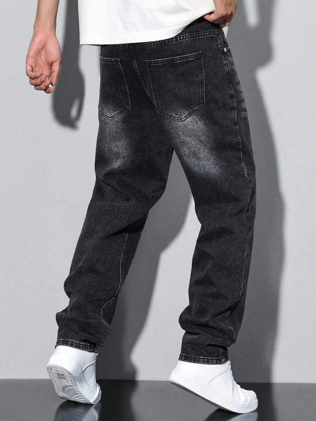 Best-selling black skinny jeans for men, with American design, suitable for all seasons
