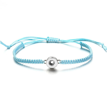 Fashion Colorful manual Rope snap bracelets 15cm adjustable kids fit 12mm snap buttons wholesale key chainSE0145
